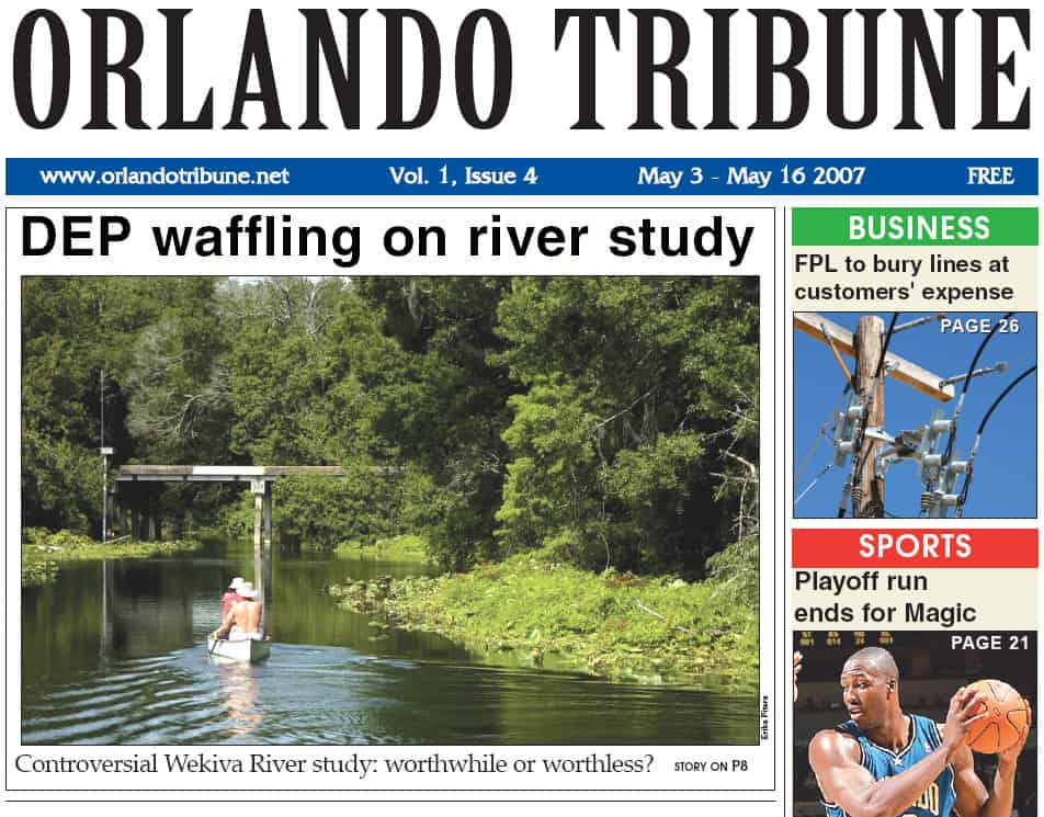 Orlando Tribune - Wekiva Study 1 2007 Gavin P Smith