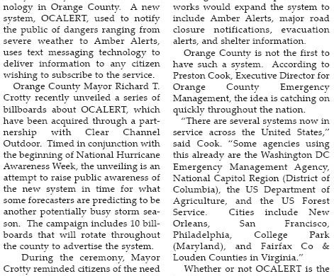 Orlando Tribune OCAlert - 2007