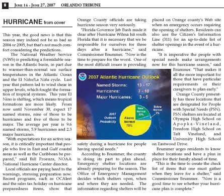 Orlando Tribune Hurricane Season 2 2007 Gavin P Smith