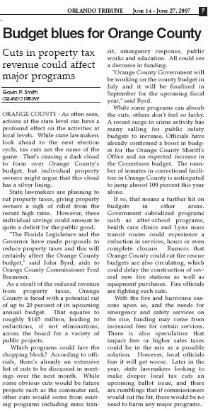 Orange County Budget Blues 2007 Gavin P Smith