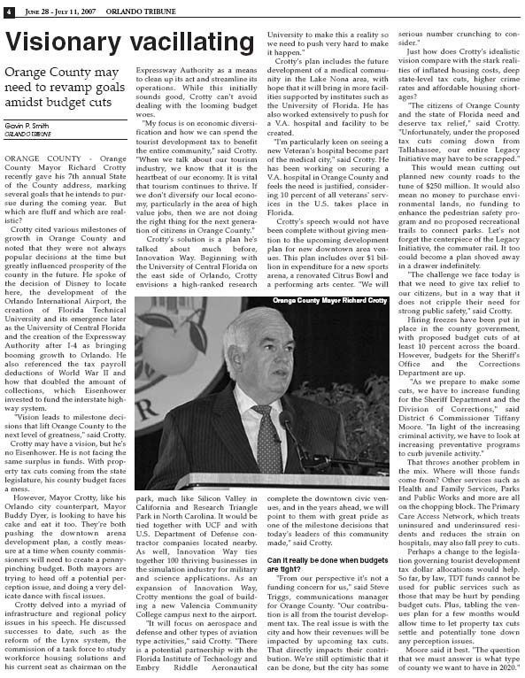 Orlando Tribune Visionary Vacillating 2007 Gavin P Smith Orlando Tribune Visionary Vacillating 2007 Gavin P Smith