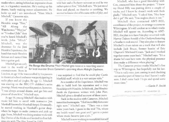 Gavin P Smith - Encore Magazine 1999 - Mitch Mitchell