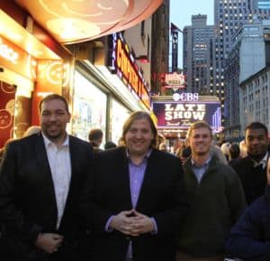 Gavin P. Smith outside of the Late Show with David Letterman Theater, NYC, 2012.