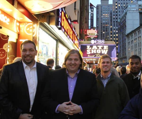 Gavin P. Smith outside of the Late Show with David Letterman Theater, NYC, 2012.