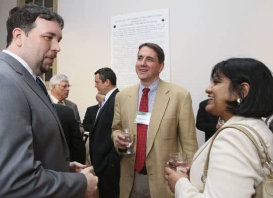 Gavin Smith of Gavin Consulting speaking with guests at SEcon2012, March 15, 2012 at the College of William & Mary