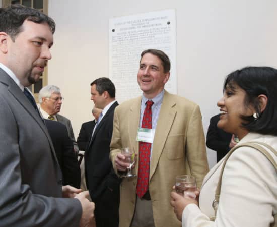 Gavin Smith of Gavin Consulting speaking with guests at SEcon2012, March 15, 2012 at the College of William & Mary