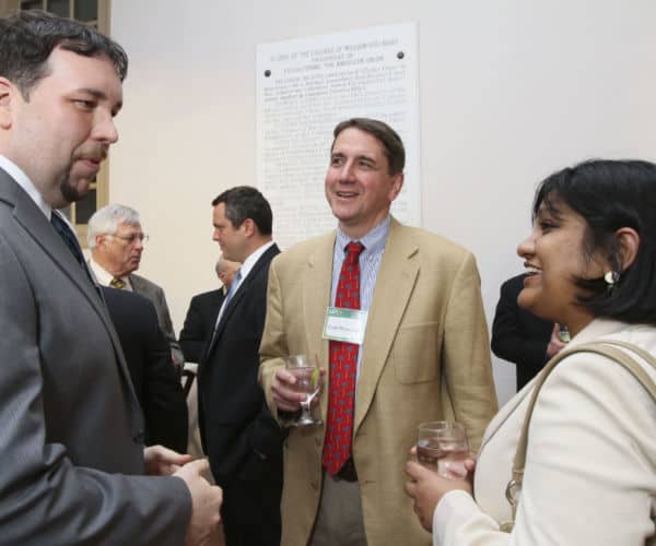 Gavin Smith of Gavin Consulting speaking with guests at SEcon2012, March 15, 2012 at the College of William & Mary