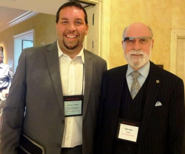 2013 - Gavin P Smith w Google executive Vint Cerf - Father of the Internet - Future In Review Conference - Laguna Beach CA