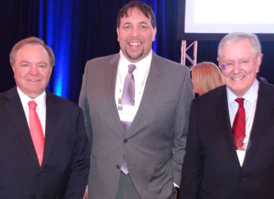 Gavin P Smith with Harold Hamm and Steve Forbes 3-12-15 Forbes Reinventing America Summit